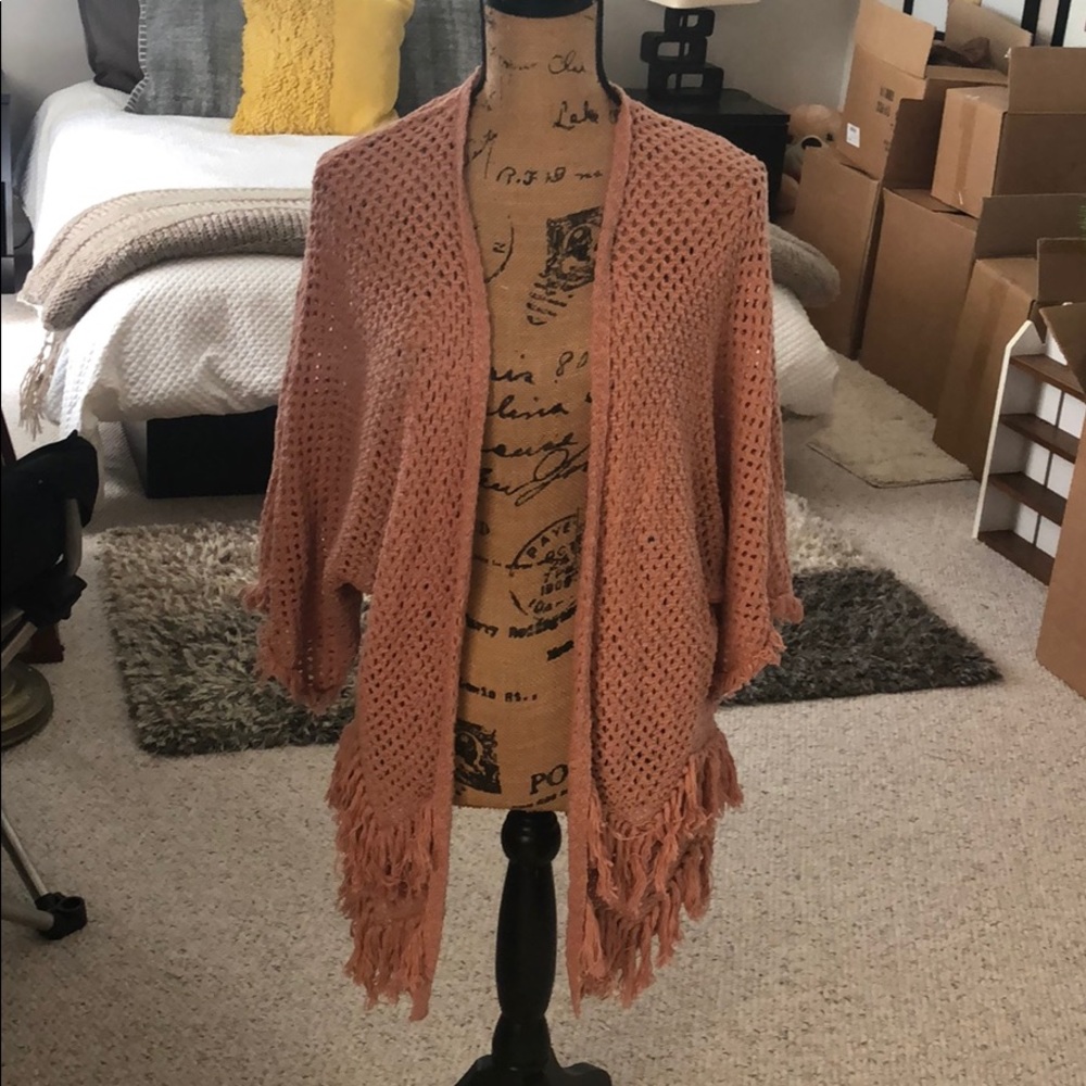 Pink knit cardigan